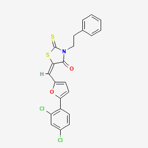 molecular formula C22H15Cl2NO2S2 B4642321 5-{[5-(2,4-dichlorophenyl)-2-furyl]methylene}-3-(2-phenylethyl)-2-thioxo-1,3-thiazolidin-4-one 