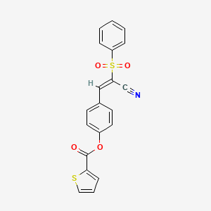 molecular formula C20H13NO4S2 B4642337 4-[2-cyano-2-(phenylsulfonyl)vinyl]phenyl 2-thiophenecarboxylate 
