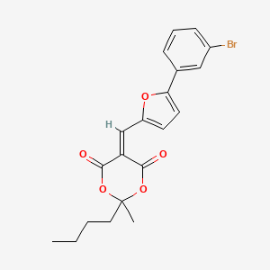 molecular formula C20H19BrO5 B4642343 5-{[5-(3-bromophenyl)-2-furyl]methylene}-2-butyl-2-methyl-1,3-dioxane-4,6-dione 