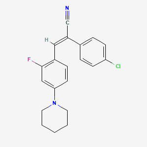 molecular formula C20H18ClFN2 B4642348 2-(4-chlorophenyl)-3-[2-fluoro-4-(1-piperidinyl)phenyl]acrylonitrile 
