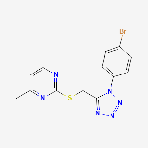molecular formula C14H13BrN6S B4642363 2-({[1-(4-bromophenyl)-1H-tetrazol-5-yl]methyl}thio)-4,6-dimethylpyrimidine 