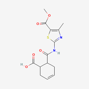 molecular formula C14H16N2O5S B4642369 6-({[5-(methoxycarbonyl)-4-methyl-1,3-thiazol-2-yl]amino}carbonyl)-3-cyclohexene-1-carboxylic acid 