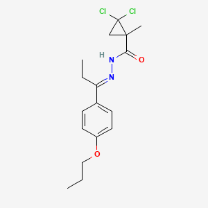 molecular formula C17H22Cl2N2O2 B4642376 2,2-dichloro-1-methyl-N'-[1-(4-propoxyphenyl)propylidene]cyclopropanecarbohydrazide 