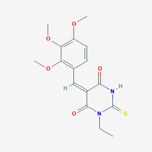 molecular formula C16H18N2O5S B4642384 1-ethyl-2-thioxo-5-(2,3,4-trimethoxybenzylidene)dihydro-4,6(1H,5H)-pyrimidinedione 