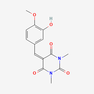 molecular formula C14H14N2O5 B4642413 5-(3-hydroxy-4-methoxybenzylidene)-1,3-dimethyl-2,4,6(1H,3H,5H)-pyrimidinetrione 