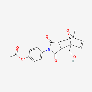 4-[1-(hydroxymethyl)-7-methyl-3,5-dioxo-10-oxa-4-azatricyclo[5.2.1.0~2,6~]dec-8-en-4-yl]phenyl acetate