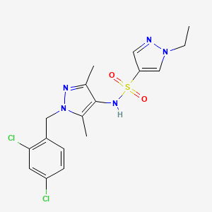 molecular formula C17H19Cl2N5O2S B4642435 N-[1-(2,4-dichlorobenzyl)-3,5-dimethyl-1H-pyrazol-4-yl]-1-ethyl-1H-pyrazole-4-sulfonamide 
