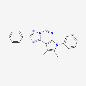 molecular formula C20H16N6 B4642442 8,9-dimethyl-2-phenyl-7-(3-pyridinyl)-7H-pyrrolo[3,2-e][1,2,4]triazolo[1,5-c]pyrimidine 