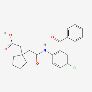 molecular formula C22H22ClNO4 B4642456 (1-{2-[(2-benzoyl-4-chlorophenyl)amino]-2-oxoethyl}cyclopentyl)acetic acid 