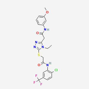 2-{5-[(2-{[2-chloro-5-(trifluoromethyl)phenyl]amino}-2-oxoethyl)thio]-4-ethyl-4H-1,2,4-triazol-3-yl}-N-(3-methoxyphenyl)acetamide