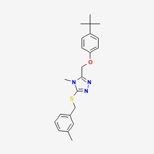 molecular formula C22H27N3OS B4642488 3-[(4-tert-butylphenoxy)methyl]-4-methyl-5-[(3-methylbenzyl)thio]-4H-1,2,4-triazole 