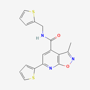 molecular formula C17H13N3O2S2 B4642496 3-methyl-6-(2-thienyl)-N-(2-thienylmethyl)isoxazolo[5,4-b]pyridine-4-carboxamide 