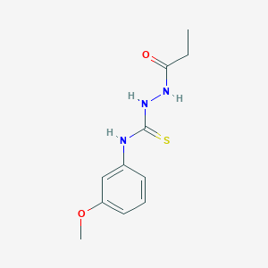 molecular formula C11H15N3O2S B4642497 N-(3-methoxyphenyl)-2-propionylhydrazinecarbothioamide 