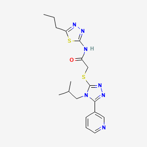 2-{[4-isobutyl-5-(3-pyridinyl)-4H-1,2,4-triazol-3-yl]thio}-N-(5-propyl-1,3,4-thiadiazol-2-yl)acetamide