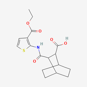 molecular formula C17H21NO5S B4642524 3-({[3-(ethoxycarbonyl)-2-thienyl]amino}carbonyl)bicyclo[2.2.2]octane-2-carboxylic acid 