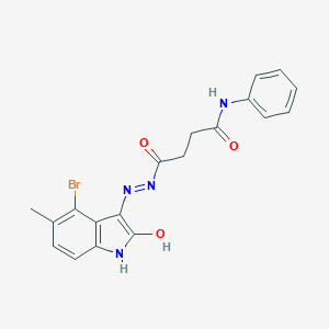 molecular formula C19H17BrN4O3 B464255 4-[2-(4-bromo-5-methyl-2-oxo-1,2-dihydro-3H-indol-3-ylidene)hydrazino]-4-oxo-N-phenylbutanamide 