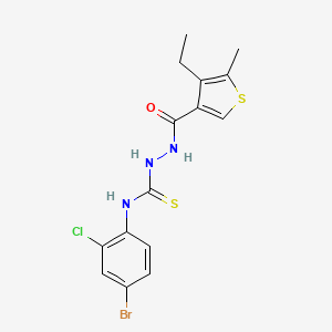 N-(4-bromo-2-chlorophenyl)-2-[(4-ethyl-5-methyl-3-thienyl)carbonyl]hydrazinecarbothioamide