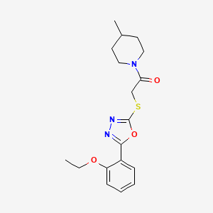 molecular formula C18H23N3O3S B4642606 1-({[5-(2-ethoxyphenyl)-1,3,4-oxadiazol-2-yl]thio}acetyl)-4-methylpiperidine 