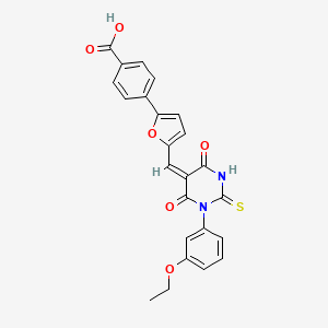 4-(5-{[1-(3-ethoxyphenyl)-4,6-dioxo-2-thioxotetrahydro-5(2H)-pyrimidinylidene]methyl}-2-furyl)benzoic acid