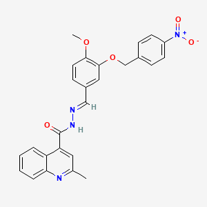 molecular formula C26H22N4O5 B4642681 N'-{4-methoxy-3-[(4-nitrobenzyl)oxy]benzylidene}-2-methyl-4-quinolinecarbohydrazide 