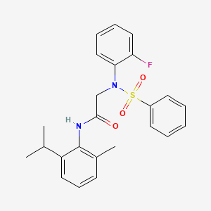 molecular formula C24H25FN2O3S B4642688 N~2~-(2-fluorophenyl)-N~1~-(2-isopropyl-6-methylphenyl)-N~2~-(phenylsulfonyl)glycinamide 