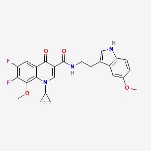 molecular formula C25H23F2N3O4 B4642710 1-cyclopropyl-6,7-difluoro-8-methoxy-N-[2-(5-methoxy-1H-indol-3-yl)ethyl]-4-oxo-1,4-dihydroquinoline-3-carboxamide 