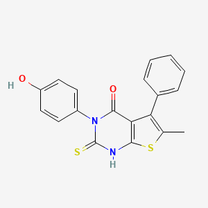 molecular formula C19H14N2O2S2 B4642732 3-(4-hydroxyphenyl)-2-mercapto-6-methyl-5-phenylthieno[2,3-d]pyrimidin-4(3H)-one 