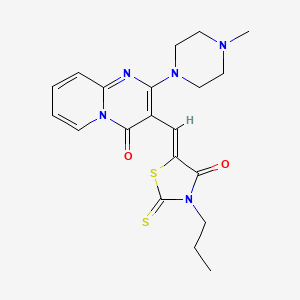 molecular formula C20H23N5O2S2 B4642737 2-(4-methyl-1-piperazinyl)-3-[(4-oxo-3-propyl-2-thioxo-1,3-thiazolidin-5-ylidene)methyl]-4H-pyrido[1,2-a]pyrimidin-4-one 