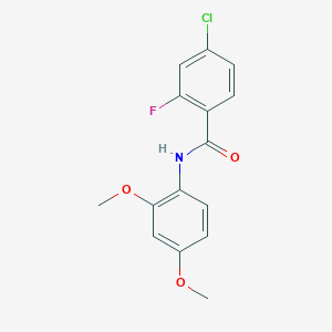 molecular formula C15H13ClFNO3 B4642763 4-chloro-N-(2,4-dimethoxyphenyl)-2-fluorobenzamide 
