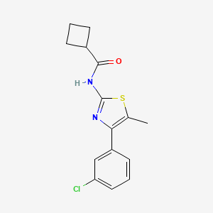 molecular formula C15H15ClN2OS B4642775 N-[4-(3-chlorophenyl)-5-methyl-1,3-thiazol-2-yl]cyclobutanecarboxamide 