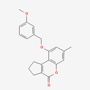 molecular formula C21H20O4 B4642785 9-[(3-methoxybenzyl)oxy]-7-methyl-2,3-dihydrocyclopenta[c]chromen-4(1H)-one 