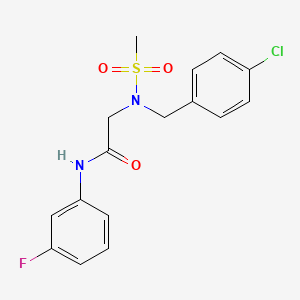 molecular formula C16H16ClFN2O3S B4642816 N~2~-(4-chlorobenzyl)-N~1~-(3-fluorophenyl)-N~2~-(methylsulfonyl)glycinamide 