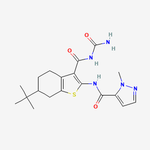 N-(3-{[(aminocarbonyl)amino]carbonyl}-6-tert-butyl-4,5,6,7-tetrahydro-1-benzothien-2-yl)-1-methyl-1H-pyrazole-5-carboxamide