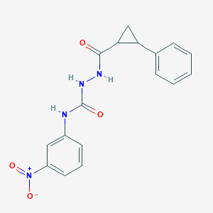 molecular formula C17H16N4O4 B4642864 N-(3-nitrophenyl)-2-[(2-phenylcyclopropyl)carbonyl]hydrazinecarboxamide 