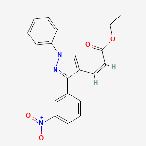 molecular formula C20H17N3O4 B4642873 ethyl 3-[3-(3-nitrophenyl)-1-phenyl-1H-pyrazol-4-yl]acrylate 