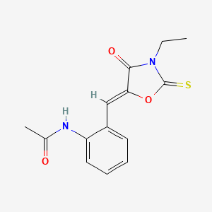 molecular formula C14H14N2O3S B4642892 N-{2-[(3-ethyl-4-oxo-2-thioxo-1,3-oxazolidin-5-ylidene)methyl]phenyl}acetamide 