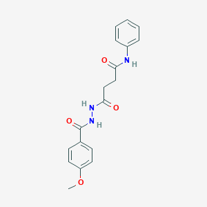 molecular formula C18H19N3O4 B464293 4-[2-(4-methoxybenzoyl)hydrazino]-4-oxo-N-phenylbutanamide CAS No. 315671-41-1