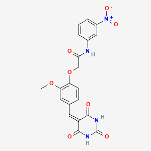 2-{2-methoxy-4-[(2,4,6-trioxotetrahydro-5(2H)-pyrimidinylidene)methyl]phenoxy}-N-(3-nitrophenyl)acetamide