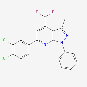 molecular formula C20H13Cl2F2N3 B4642949 6-(3,4-dichlorophenyl)-4-(difluoromethyl)-3-methyl-1-phenyl-1H-pyrazolo[3,4-b]pyridine 