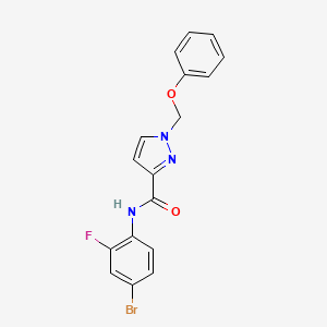 molecular formula C17H13BrFN3O2 B4642972 N-(4-bromo-2-fluorophenyl)-1-(phenoxymethyl)-1H-pyrazole-3-carboxamide 