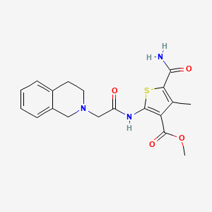 molecular formula C19H21N3O4S B4642986 methyl 5-(aminocarbonyl)-2-[(3,4-dihydro-2(1H)-isoquinolinylacetyl)amino]-4-methyl-3-thiophenecarboxylate 