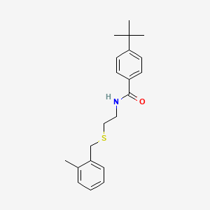 molecular formula C21H27NOS B4642995 4-tert-butyl-N-{2-[(2-methylbenzyl)thio]ethyl}benzamide 