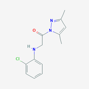 molecular formula C13H14ClN3O B464300 2-[(2-chlorophenyl)amino]-1-(3,5-dimethyl-1H-pyrazol-1-yl)ethanone CAS No. 329228-29-7