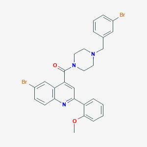 molecular formula C28H25Br2N3O2 B4643035 6-bromo-4-{[4-(3-bromobenzyl)-1-piperazinyl]carbonyl}-2-(2-methoxyphenyl)quinoline 