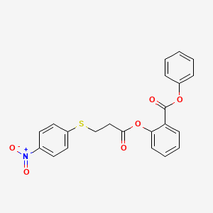 molecular formula C22H17NO6S B4643046 phenyl 2-({3-[(4-nitrophenyl)thio]propanoyl}oxy)benzoate 