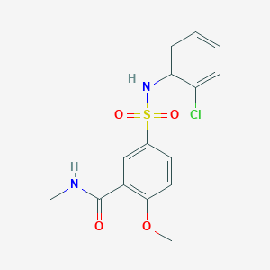 molecular formula C15H15ClN2O4S B4643054 5-{[(2-chlorophenyl)amino]sulfonyl}-2-methoxy-N-methylbenzamide 