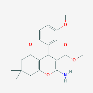 molecular formula C20H23NO5 B464306 2-氨基-4-(3-甲氧基苯基)-7,7-二甲基-5-氧代-5,6,7,8-四氢-4H-色满-3-甲酸甲酯 CAS No. 328025-40-7