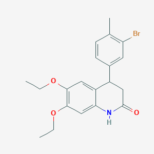 4-(3-bromo-4-methylphenyl)-6,7-diethoxy-3,4-dihydro-2(1H)-quinolinone