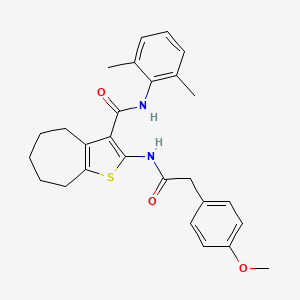 N-(2,6-dimethylphenyl)-2-{[(4-methoxyphenyl)acetyl]amino}-5,6,7,8-tetrahydro-4H-cyclohepta[b]thiophene-3-carboxamide