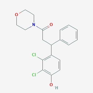 molecular formula C19H19Cl2NO3 B4643112 2,3-dichloro-4-[3-(4-morpholinyl)-3-oxo-1-phenylpropyl]phenol 